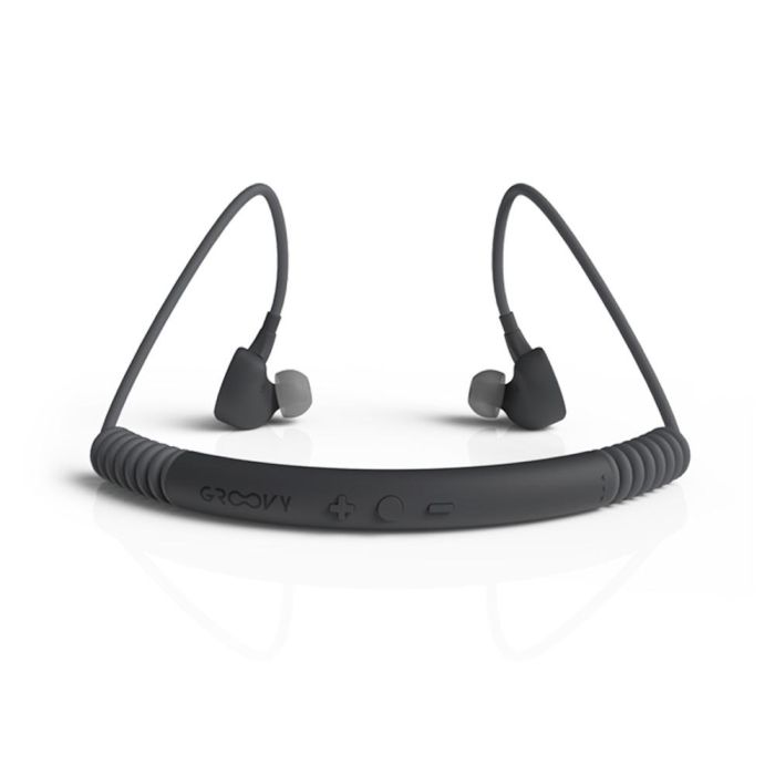 Auriculares Groovy Sport Bluetooth Neckband Con Microfono Color Gris Oscuro 1