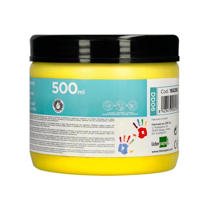 Pintura Dedos Liderpapel Tarrina De 500 mL Amarillo 1