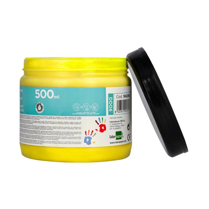 Pintura Dedos Liderpapel Tarrina De 500 mL Amarillo 2