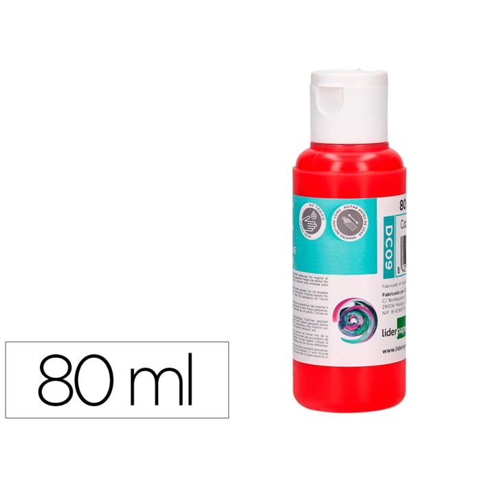 Pintura Acrilica Liderpapel Bote De 80 mL Rojo