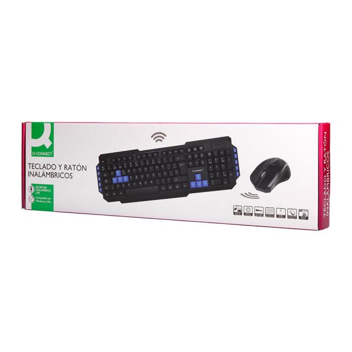 Set Teclado Y Raton Q-Connect Inalambrico Compatible Windows Color Negro 2