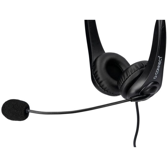 Auricular Q-Connect Biaural Diadema Con Microfono Y Control De Volumen Conexion Usb Cable De 2M Color Negro 3