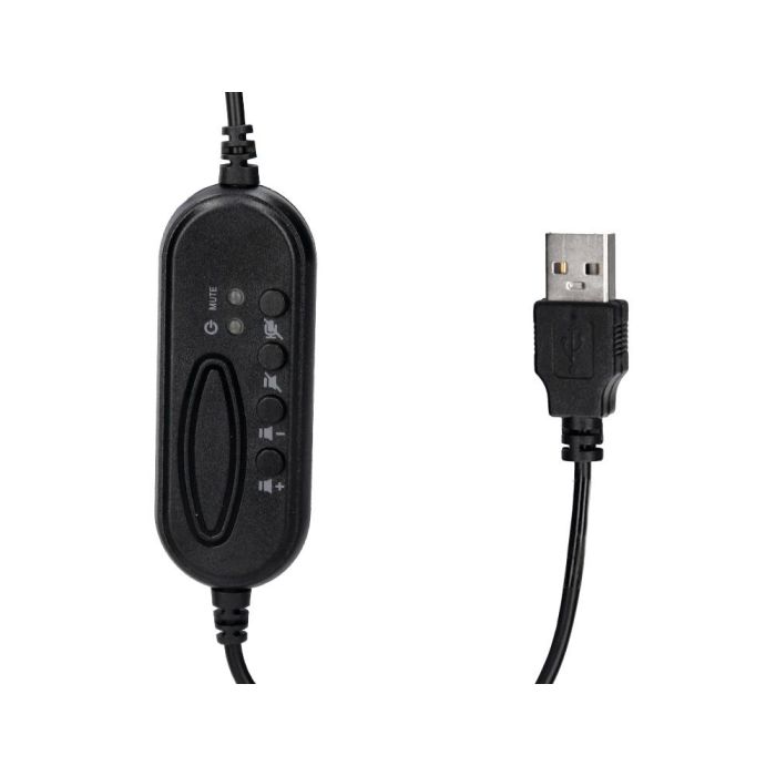 Auricular Q-Connect Biaural Diadema Con Microfono Y Control De Volumen Conexion Usb Cable De 2M Color Negro 4