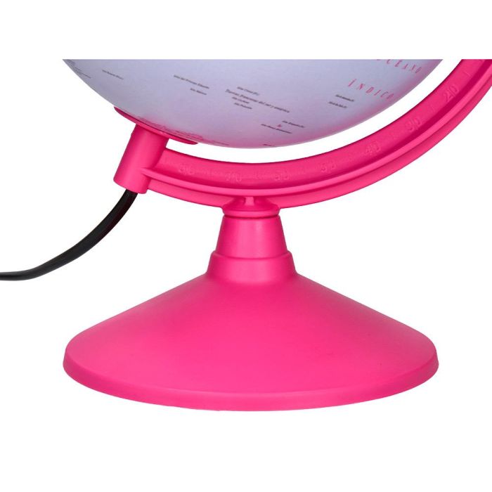 Globo Terraqueo Liderpapel Con Luz Fisico Y Politico Diametro 20 cm Color Rosa 3