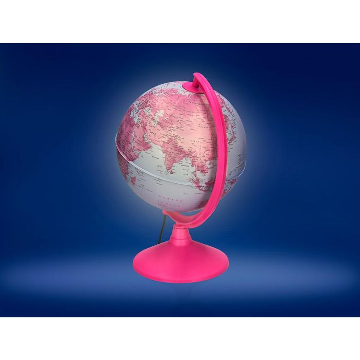 Globo Terraqueo Liderpapel Con Luz Fisico Y Politico Diametro 20 cm Color Rosa 4