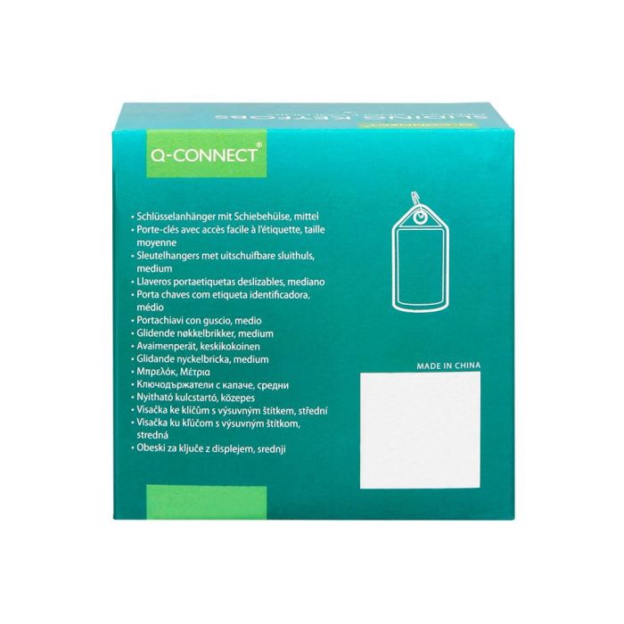 Llavero Portaetiquetas Q-Connect Premium Color Azul Caja De 40 Unidades 11