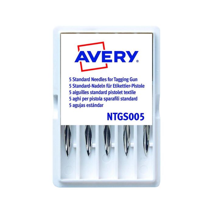 Repuesto De Aguja Avery Corta Estandar Base Plastico Para Pistola De Navetes Tgs005 Caja De 5 Unidades