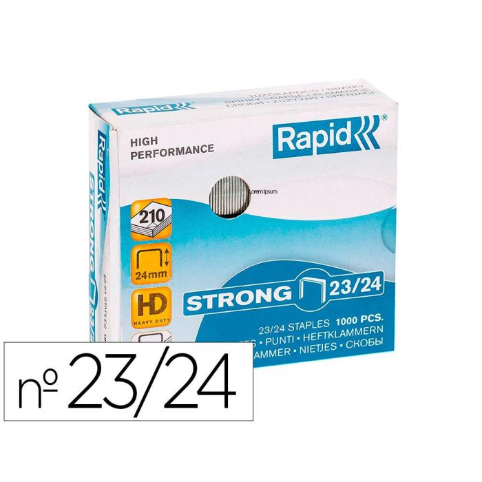 Grapas Rapid Strong Nº 23-24 gralvanizadas Caja De 1000 Unidades