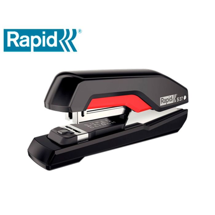 Grapadora Rapid S27 Fullstrip Plastico Capacidad De Grapado 30 Hojas Usa Grapas 24-6 Y 26-6 Color Negro-Rojo