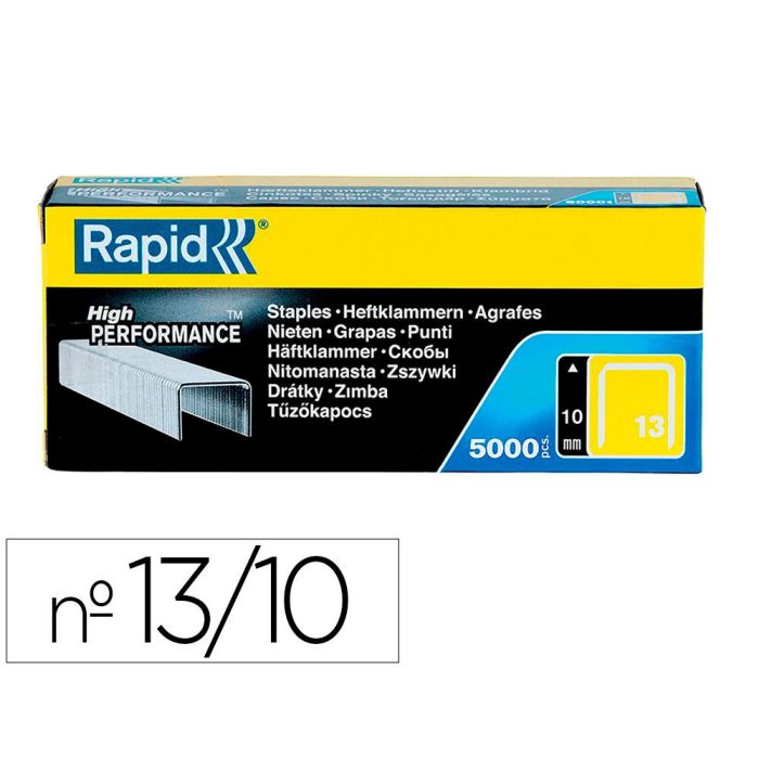 Grapas Rapid 13-10 mm Galvanizada Caja De 5000 Unidades