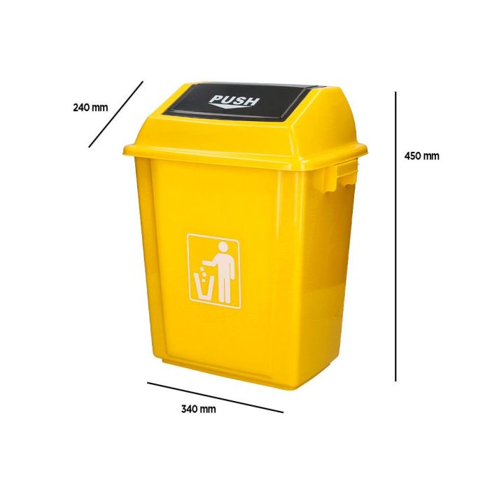 Papelera Contenedor Q-Connect Plastico Con Tapa De Balancin 20 Litros Amarillo 340x240X450 mm 2