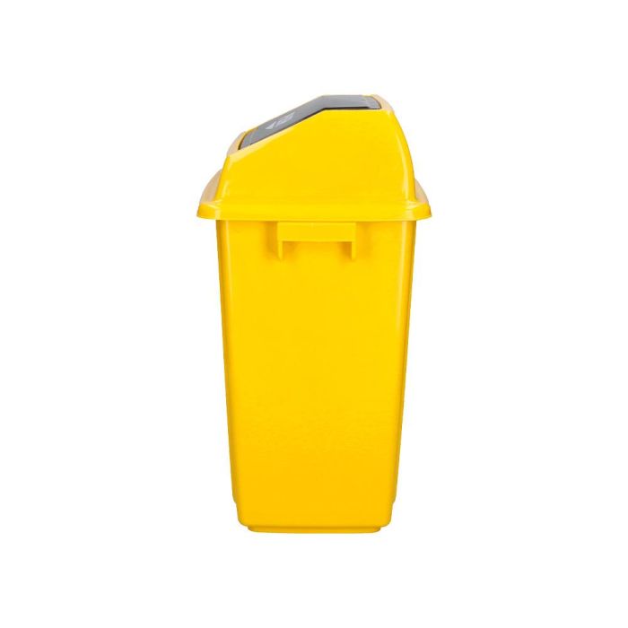 Papelera Contenedor Q-Connect Plastico Con Tapa De Balancin 20 Litros Amarillo 340x240X450 mm 3