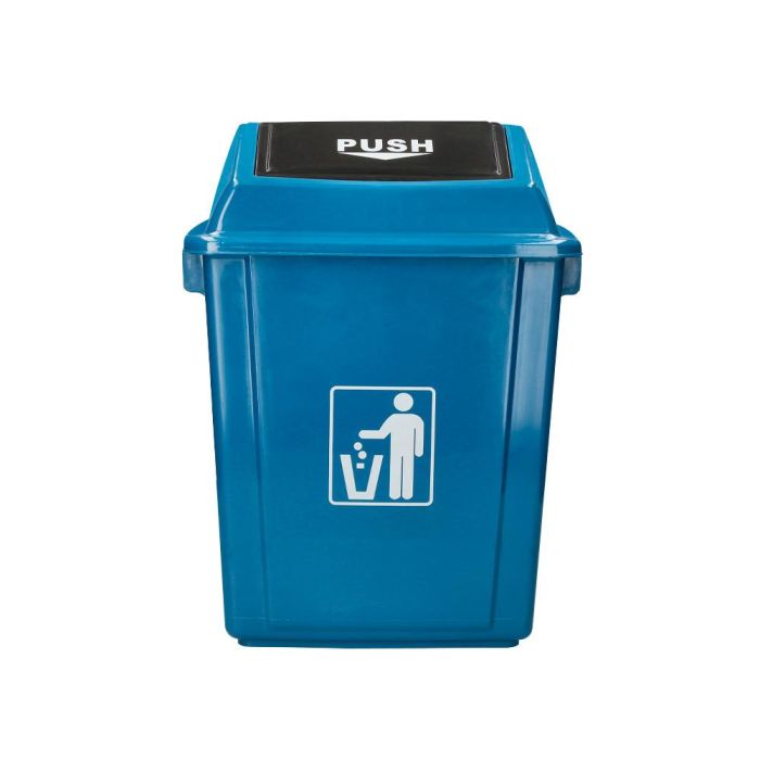 Papelera Contenedor Q-Connect Plastico Con Tapa De Balancin 58 Litros Azul 470x330X760 mm 1