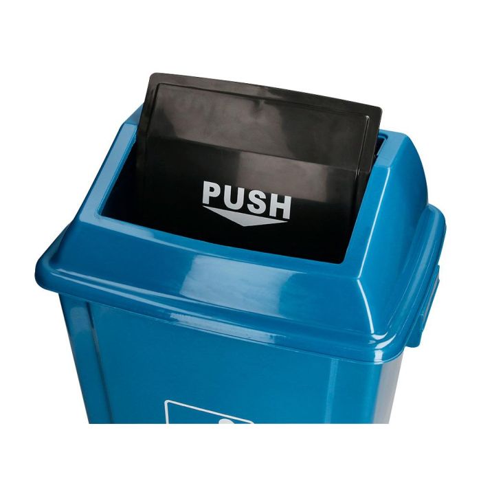 Papelera Contenedor Q-Connect Plastico Con Tapa De Balancin 58 Litros Azul 470x330X760 mm 5