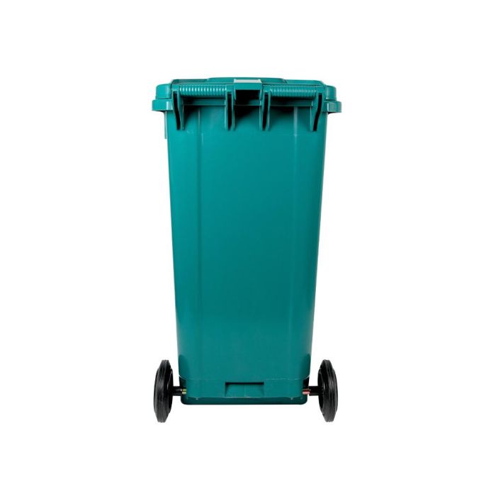 Papelera Contenedor Q-Connect Plastico Con Tapadera Y Ruedas 240 Litros Verde 1040x620X610 mm 3