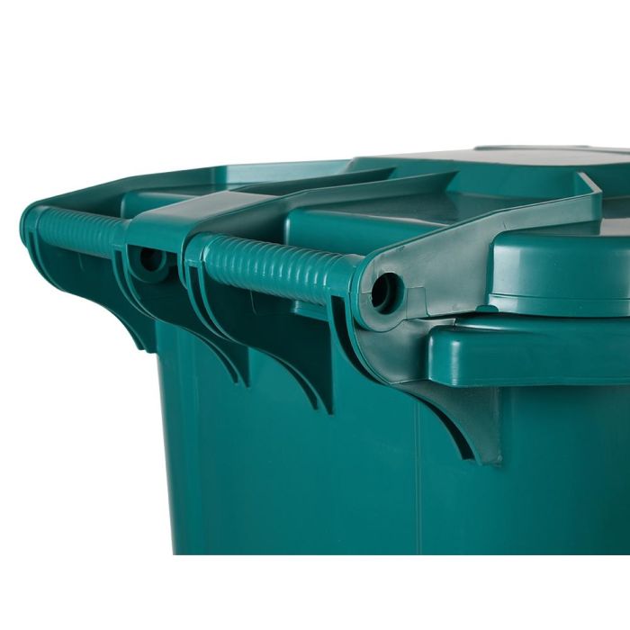 Papelera Contenedor Q-Connect Plastico Con Tapadera Y Ruedas 240 Litros Verde 1040x620X610 mm 6