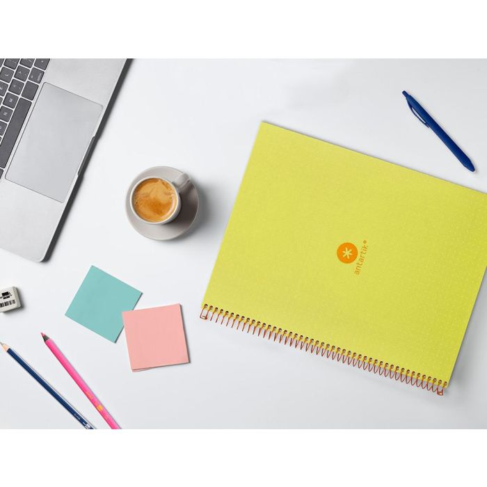 Cuaderno Espiral A4 Micro Antartik Dots Tapa Forrada 80H 90 gr Rayado Puntos 1 Banda 4 Taladros Amarillo 2