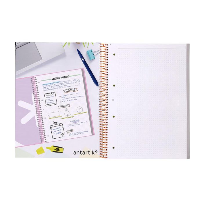 Cuaderno Espiral A4 Micro Antartik Dots Tapa Forrada 80H 90 gr Rayado Puntos 1 Banda 4 Taladros Amarillo 7