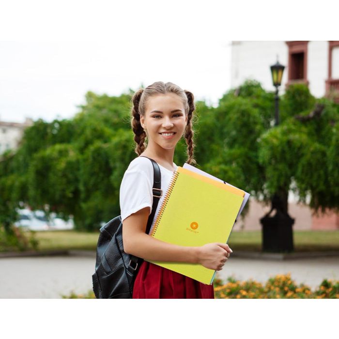 Cuaderno Espiral A4 Micro Antartik Dots Tapa Forrada 80H 90 gr Rayado Puntos 1 Banda 4 Taladros Amarillo 10