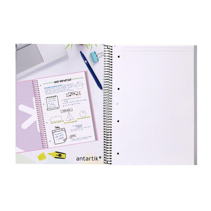 Cuaderno Espiral A4 Micro Antartik Dots Tapa Forrada 80H 90 gr Rayado Puntos 1 Banda 4 Taladros Negro 2