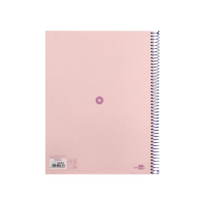 Cuaderno Espiral A4 Micro Antartik Dots Tapa Forrada 80H 90 gr Rayado Puntos 1 Banda 4 Taladros Rosa 1