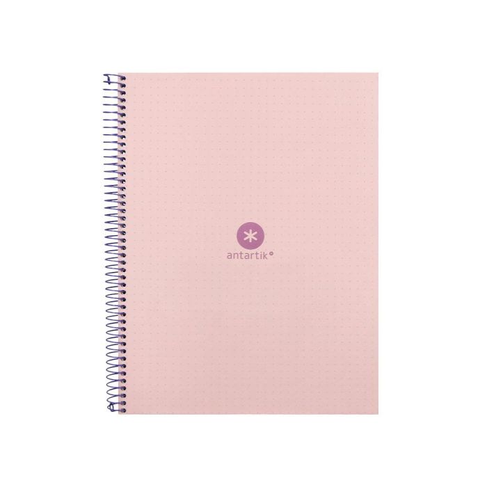 Cuaderno Espiral A4 Micro Antartik Dots Tapa Forrada 80H 90 gr Rayado Puntos 1 Banda 4 Taladros Rosa