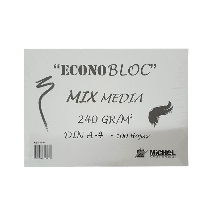 Bloc Dibujo Multitecnicas Michel Econobloc Mix Media Din A4 Encolado 100 Hojas 240 gr-M2 210x297 mm 1