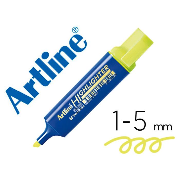 Rotulador Artline Fluorescente Eks-600 Amarillo Punta Biselada 10 unidades