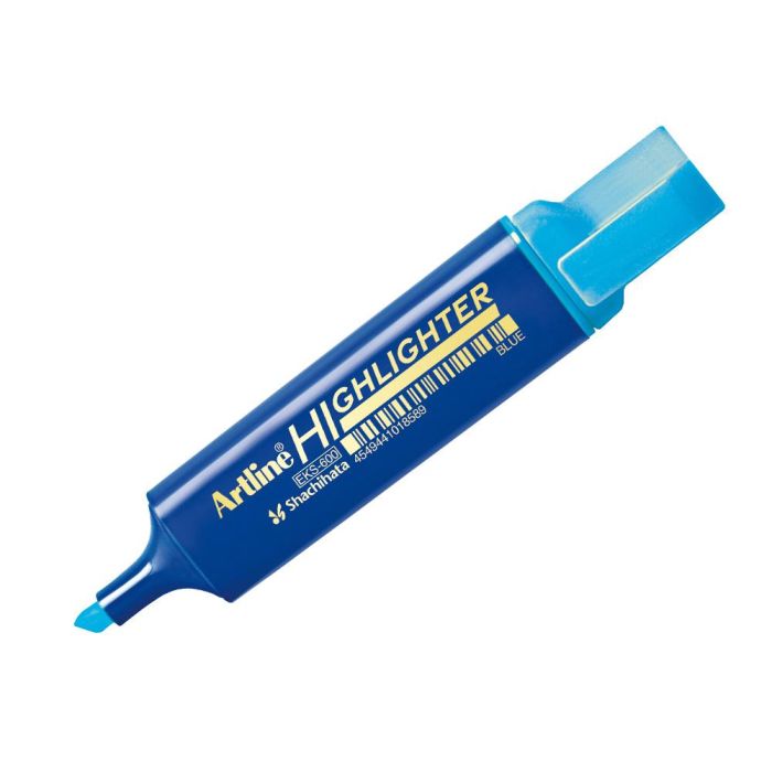 Rotulador Artline Fluorescente Eks-600 Azul Punta Biselada 10 unidades 2