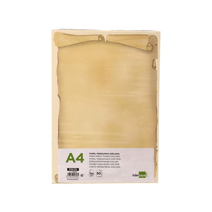 Papel Pergamino Liderpapel Din A4 Diploma 180 gr-M2 Paquete De 50 Hojas 6