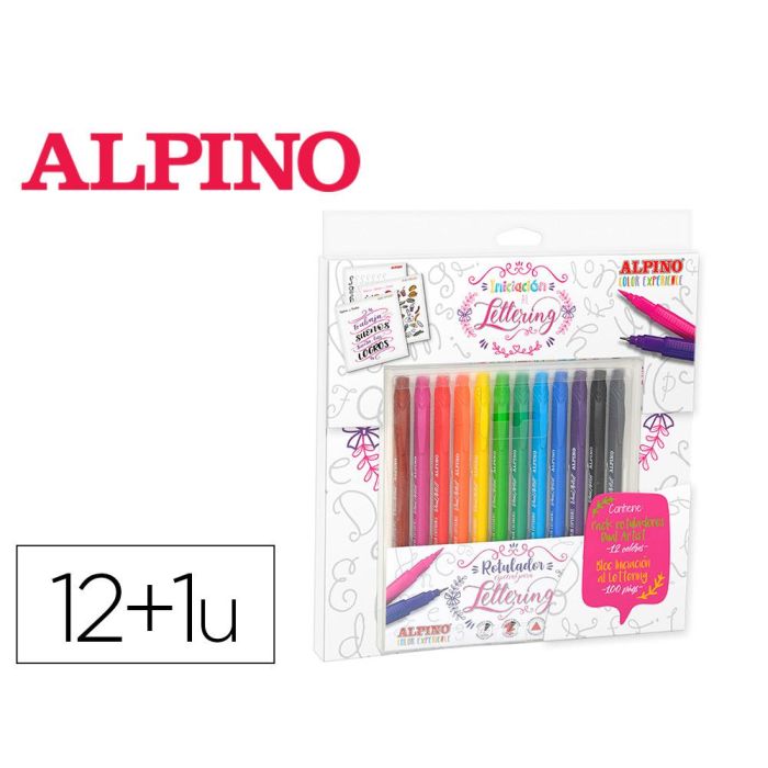 Alpino Rotuladores Dual Artist + Libro Guía Iniciación Al Lettering C-Surtidos Set 12 Ud