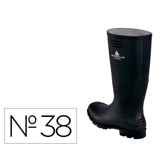 Botas Deltaplus De Seguridad Stone Pvc Negro Suela De Tacos Talla 38