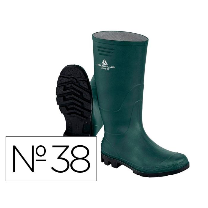 Botas Deltaplus De Seguridad Stone Pvc Verde Suela De Tacos Talla 38