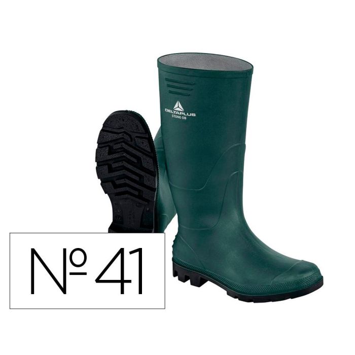 Botas Deltaplus De Seguridad Stone Pvc Verde Suela De Tacos Talla 41