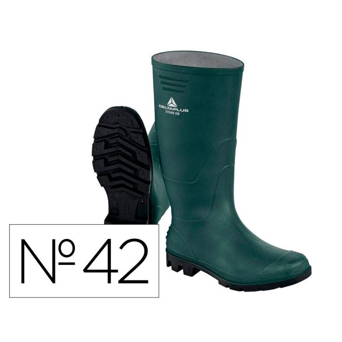 Botas Deltaplus De Seguridad Stone Pvc Verde Suela De Tacos Talla 42