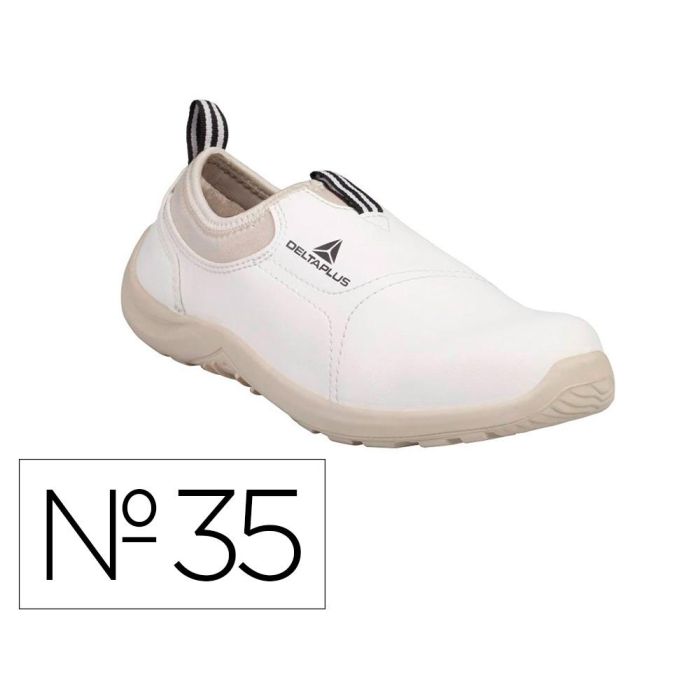 Zapatos De Seguridad Deltaplus Microfibra Pu Suela Pu Mono-Densidad Color Blanco Talla 35