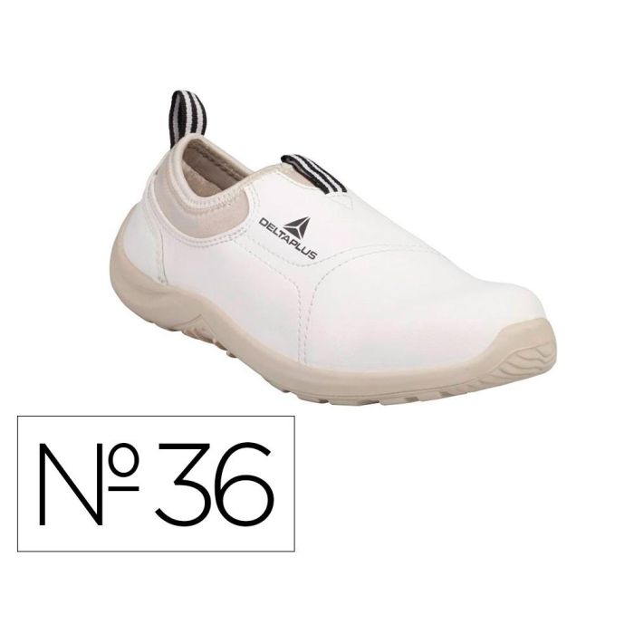 Zapatos De Seguridad Deltaplus Microfibra Pu Suela Pu Mono-Densidad Color Blanco Talla 36