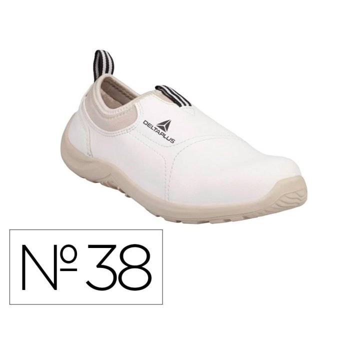 Zapatos De Seguridad Deltaplus Microfibra Pu Suela Pu Mono-Densidad Color Blanco Talla 38