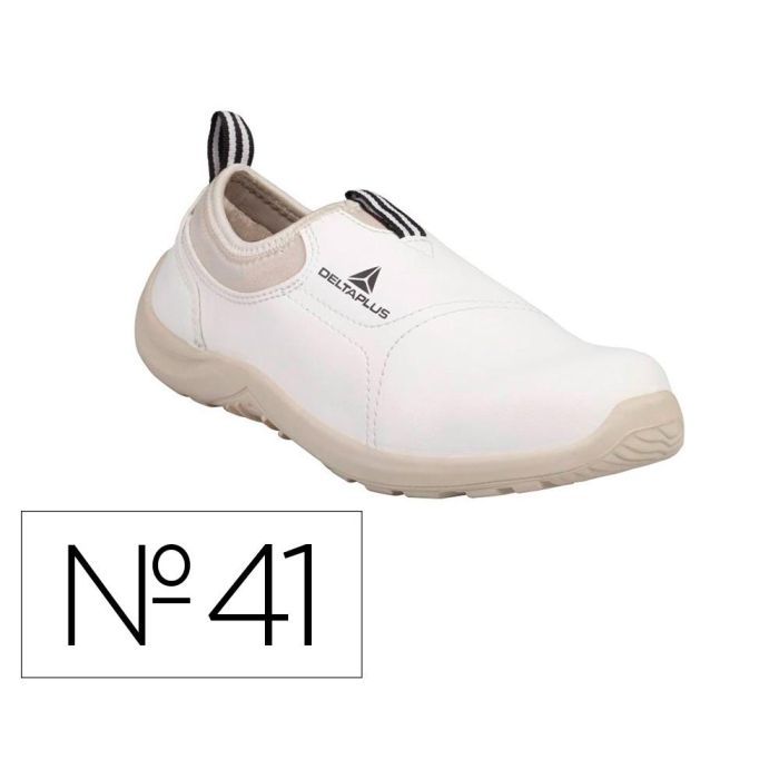 Zapatos De Seguridad Deltaplus Microfibra Pu Suela Pu Mono-Densidad Color Blanco Talla 41