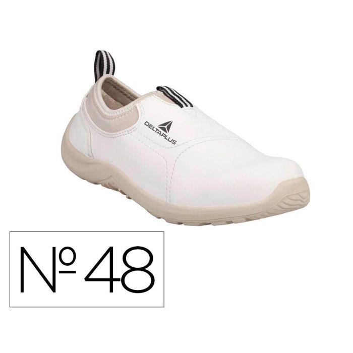 Zapatos De Seguridad Deltaplus Microfibra Pu Suela Pu Mono-Densidad Color Blanco Talla 48