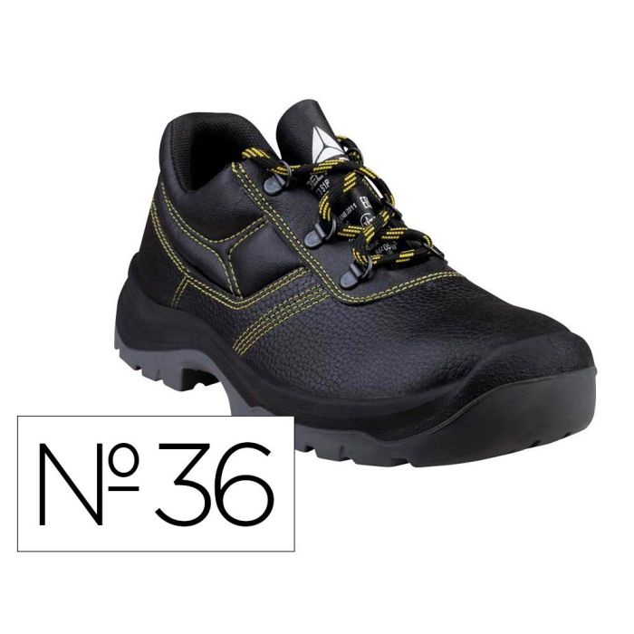 Zapatos De Seguridad Deltaplus Piel Crupon Pigmentada Suela Pu Bi Densidad Color Negro Talla 36