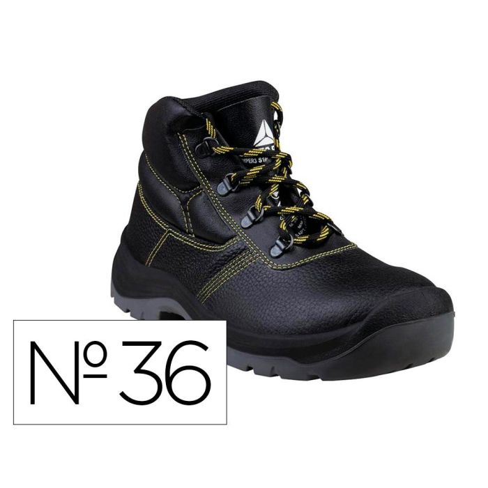 Botas Deltaplus De Seguridad Piel Crupon Pigmentada Suela Pu Bi-Densidad Color Negro Talla 36