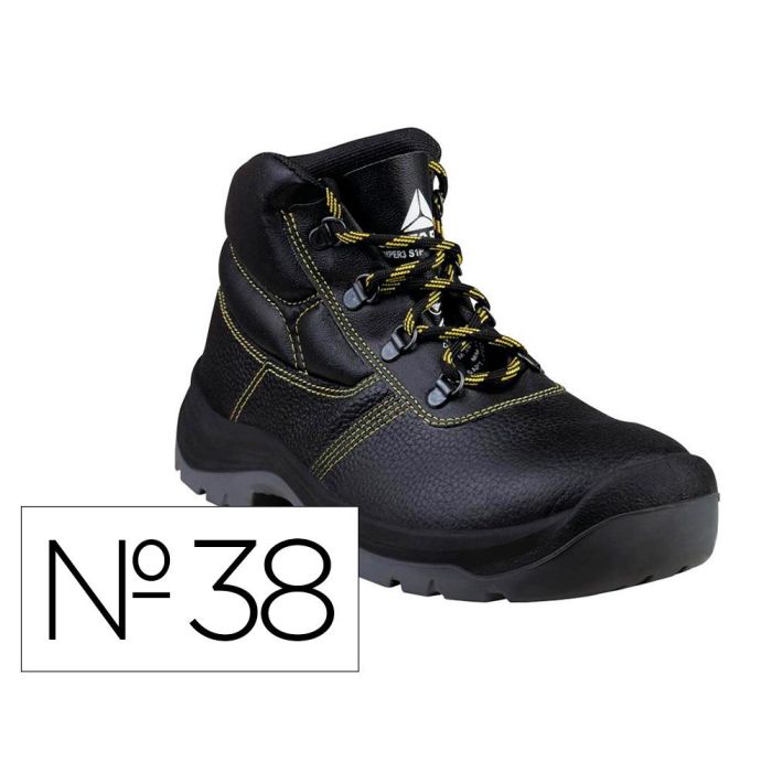 Botas Deltaplus De Seguridad Piel Crupon Pigmentada Suela Pu Bi-Densidad Color Negro Talla 38