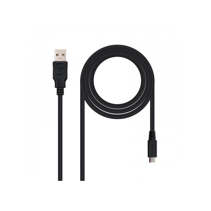 Cable USB 2.0 A a Micro USB B NANOCABLE 10.01.0501 (1,8 m) Negro