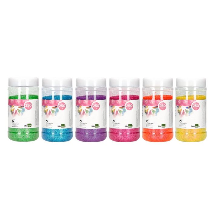 Purpurina Liderpapel Fantasia Colores Metalicos Pasteles Surtidos Bote De 250 gr 6 unidades 1