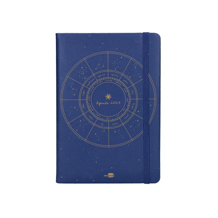 Agenda Encuadernada Liderpapel Efira A5 2024 Dia Pagina Colores Surtidos Papel 70 gr 12 unidades