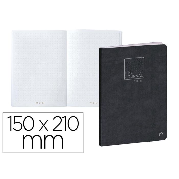 Libreta Quo Vadis Life Journal Dots Metodo Bullet 15x21 cm 215 Hojas 90 gr Tapa Negra