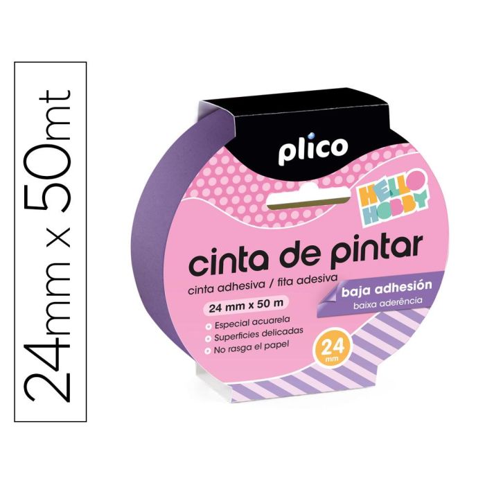 Cinta Adhesiva Plico Para Pintor Baja Adhesion 50 Mt X 24 mm