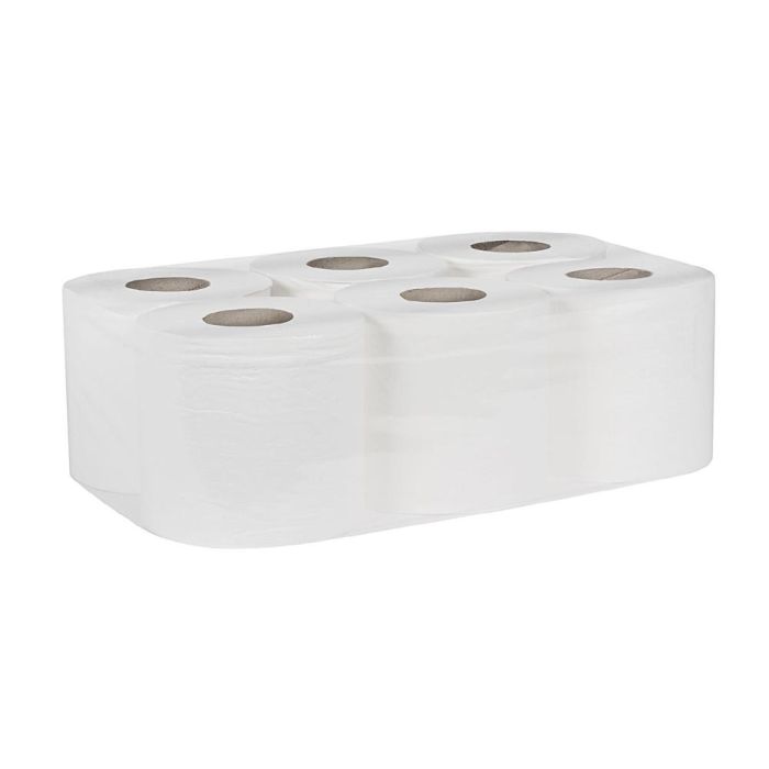 Papel Secamanos Bunzl Greensource 2 Capas Celulosa Blanca 200 mm X 150 Mt Paquete De 6 Rollos 1