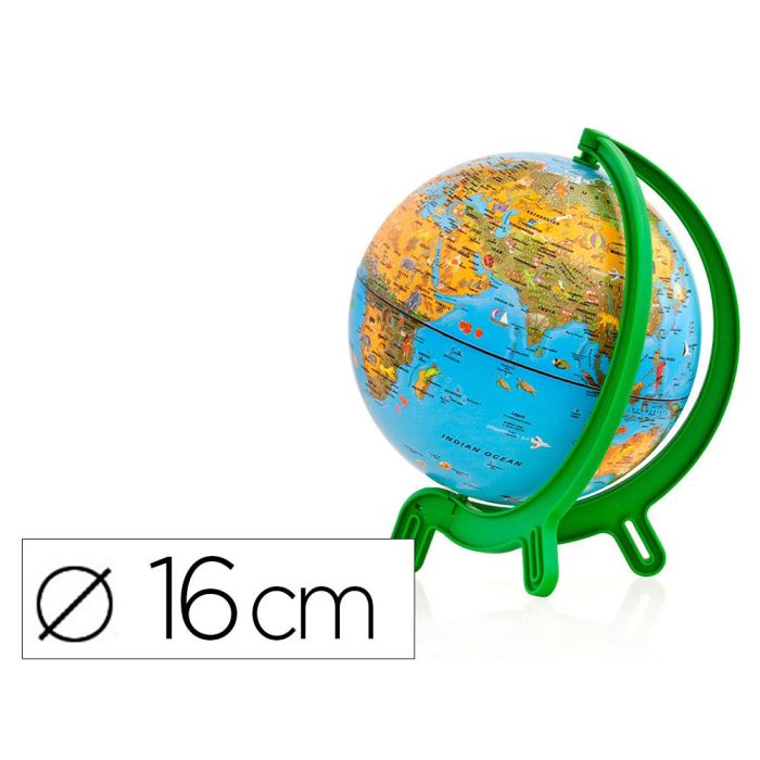 Globo Terraqueo Nova Rico Mini Giacomino Base De Plastico Alta Resistencia 16 cm Diametro